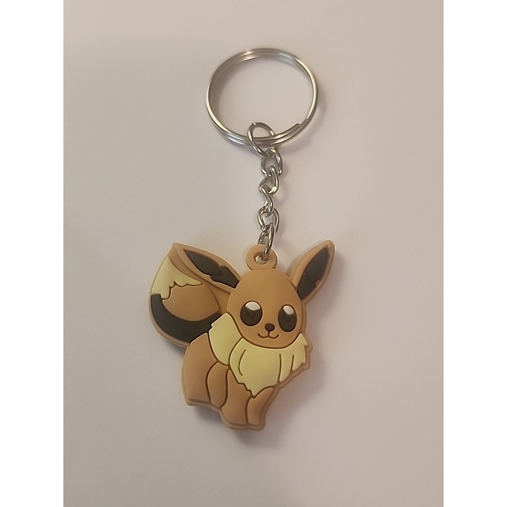 Small Eevee Pokémon 2 Sided Rubber‎ Keychain